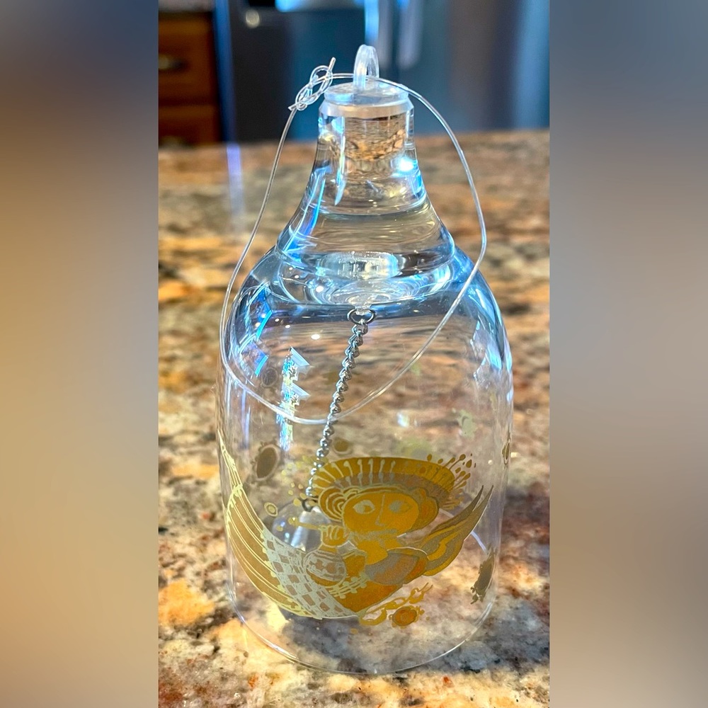Vintage Rosenthal Crystal Glass Ornament Bell with Angel
